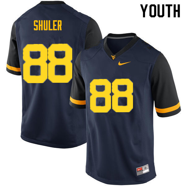 NCAA Youth Adam Shuler West Virginia Mountaineers Navy #88 Nike ...